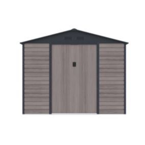 Abri de jardin métal en acier galvanisé effet bois gris 8,94 m² - ADELMO