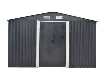 Abri de jardin métal en acier galvanisé gris 12,5 m² - MANSO