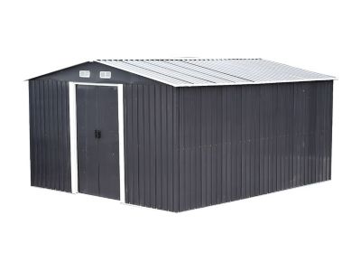 Abri de jardin métal en acier galvanisé gris 12,5 m² - MANSO