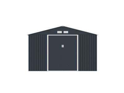 Abri de jardin métal en acier galvanisé gris 15,35 m² - ARCHER