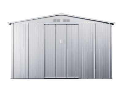 Abri de jardin métal en acier galvanisé gris 7,82 m² - LINUS