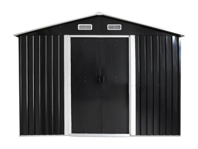 Abri de jardin métal en acier galvanisé gris 8 m² - MANSO
