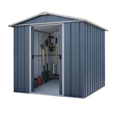 Abri de jardin métal gris 3,85 m2 Yardmaster + kit d'ancrage
