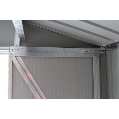 Abri de jardin métal gris 4,83 m2 + kit d'ancrage