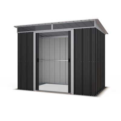 Abri de jardin métal gris Yardmaster 3,30 m² + kit d'ancrage