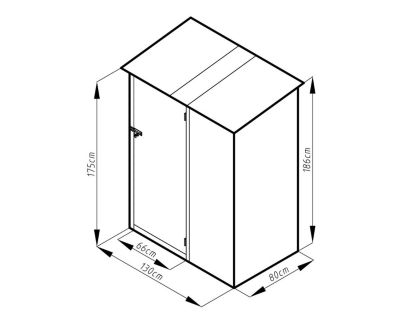 Abri de jardin métal toit plat 1,04 m2 Trigano + kit d'ancrage