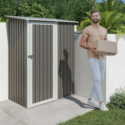 Abri de jardin métal toit plat 1,04 m2 Trigano + kit d'ancrage