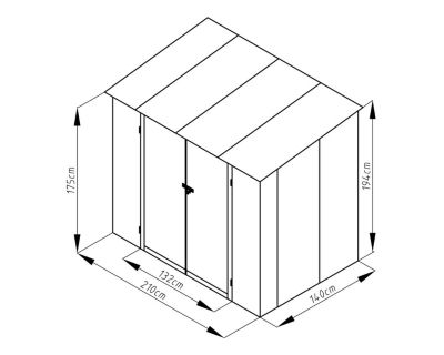 Abri de jardin métal toit plat 2,94 m2 Trigano + kit d'ancrage