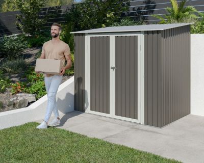 Abri de jardin métal toit plat 2,94 m2 Trigano + kit d'ancrage