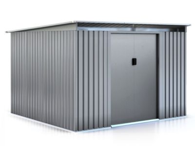 Abri de jardin métal toit plat "Texas"  6,29 m²  Gris
