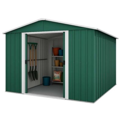 Abri de jardin métal vert 8 m2 Yardmaster + kit
