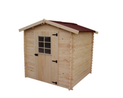 Abri de jardin madriers massifs 3.24 m² bois naturel Habrita VD2020.02N