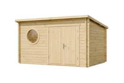 Abri de jardin Maria-Rondo 44 B Alpholz, 4x32m dim ext (cas échéant incl débord de toit) naturel, 44mm, 12,8m² superficie totale