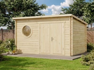 Abri de jardin Maria-Rondo 44 B Alpholz, 4x32m dim ext (cas échéant incl débord de toit) naturel, 44mm, 12,8m² superficie totale