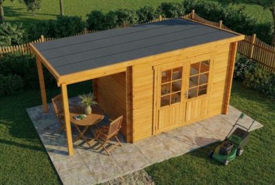 Abri de jardin Maria toit en pente Alpholz, 45x27m dim ext (cas échéant incl débord de toit) imprégné, 28mm, 12,2m² superficie tot