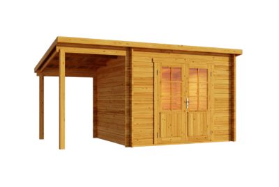 Abri de jardin Maria toit en pente Alpholz, 45x27m dim ext (cas échéant incl débord de toit) imprégné, 40mm, 12,2m² superficie tot
