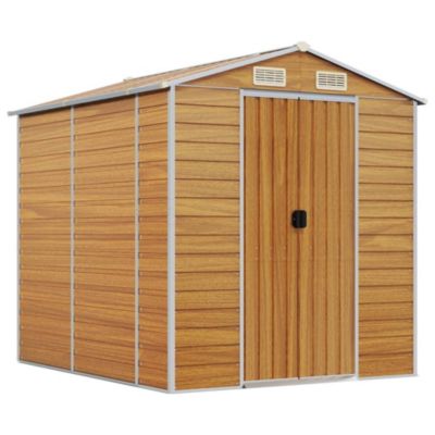 Abri de jardin marron clair 191 x 215 x 198 cm en acier galvanisé vidaXL