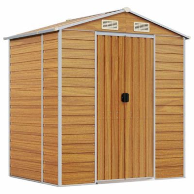 Abri de jardin marron clair 191x130x198 cm acier galvanisé vidaXL