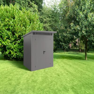 Abri de jardin métal aluminium gris double porte surface totale 6m², Hörmann Ecostar Euroline EPD5