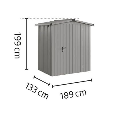 Abri de jardin métal aluminium gris simple porte surface totale 2,51m², Hörmann Ecostar Euroline ESD1