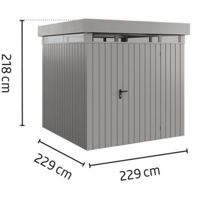 Abri de jardin métal aluminium gris simple porte surface totale 5,24m², Hörmann Ecostar Euroline EFDL5