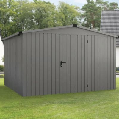 Abri de jardin métal aluminium gris simple porte surface totale 6,56m², Hörmann Ecostar Euroline ESD6