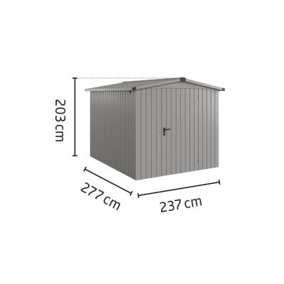 Abri de jardin métal aluminium gris simple porte surface totale 6,56m², Hörmann Ecostar Euroline ESD6