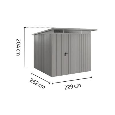 Abri de jardin métal aluminium gris simple porte surface totale 6m², Hörmann Ecostar Euroline EPD5