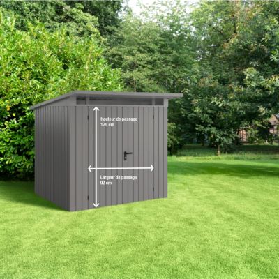 Abri de jardin métal aluminium gris simple porte surface totale 6m², Hörmann Ecostar Euroline EPD5