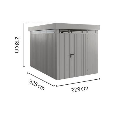 Abri de jardin métal aluminium gris simple porte surface totale 7,44m², Hörmann Ecostar Euroline EFDL7
