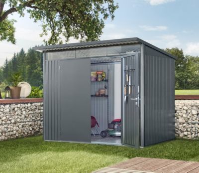 Abri de jardin métal Biohort AvantGarde A8 gris foncé simple porte surface totale 9.88 m²