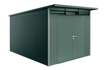 Abri de jardin métal Biohort AvantGarde A8 gris quartz double porte surface totale 9.88 m²