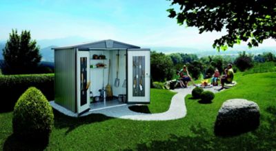 Abri de jardin métal Biohort Europa T4 gris foncé surface totale 5.56 m²