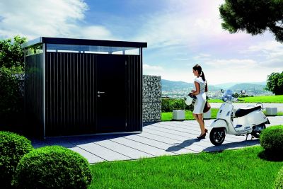 Abri de jardin métal Biohort HighLine H4 gris foncé simple porte surface totale 7.56 m²