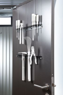 Abri de jardin métal Biohort HighLine H5 gris quartz double porte surface totale 8.66 m²