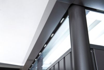 Abri de jardin métal Biohort HighLine H5 gris quartz double porte surface totale 8.66 m²