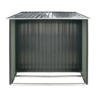 Abri de jardin métal gris anthracite avec bûcher surface totale 6,23 m²