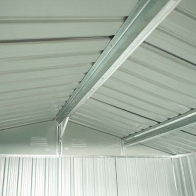Abri de jardin métal gris anthracite avec bûcher surface totale 6,23 m²