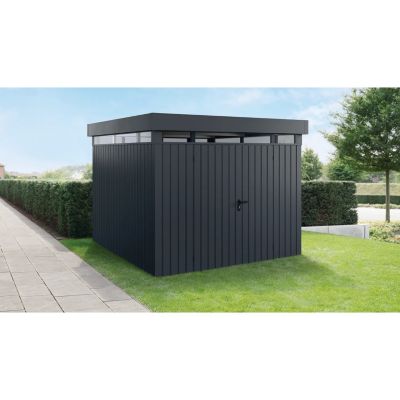 Abri de jardin métal gris anthracite double porte surface totale 10,82m², Hörmann Ecostar Euroline EFDL14