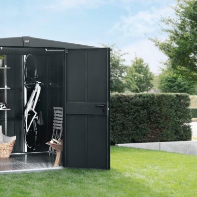 Abri de jardin métal gris anthracite double porte surface totale 10,82m², Hörmann Ecostar Euroline ESD14