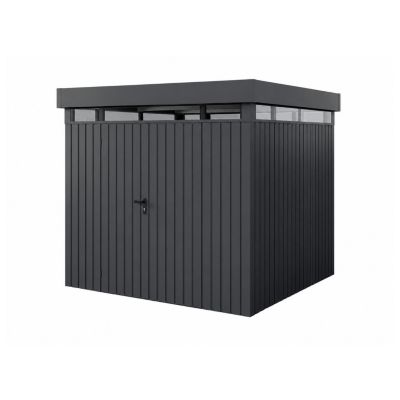 Abri de jardin métal gris anthracite double porte surface totale 7,44m², Hörmann Ecostar Euroline EFDL7