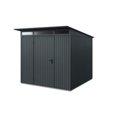 Abri de jardin métal gris anthracite simple porte surface totale 8,20m², Hörmann Ecostar Euroline EPD7