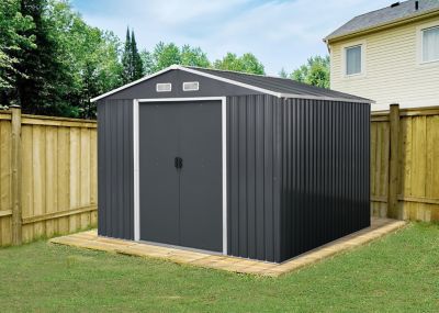 Abri de jardin métal gris Anthracite surface totale 7,84 m²