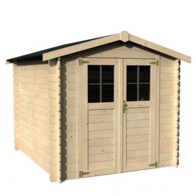 Abri de jardin Milo bois naturel ép.19 mm surface totale 5,62m²