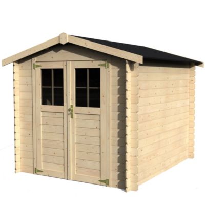 Abri de jardin Milo bois naturel ép.19 mm surface totale 5,62m²