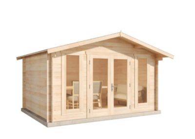 Abri de jardin Mirko Moderne Alpholz, 44x35m dim ext (cas échéant incl débord de toit) naturel, épaisseur paroi : 40mm, 15,4m² tot