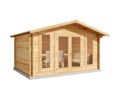 Abri de jardin Mirko Moderne Alpholz, 44x35m dim ext (cas échéant incl débord de toit) naturel, épaisseur paroi : 40mm, 15,4m² tot