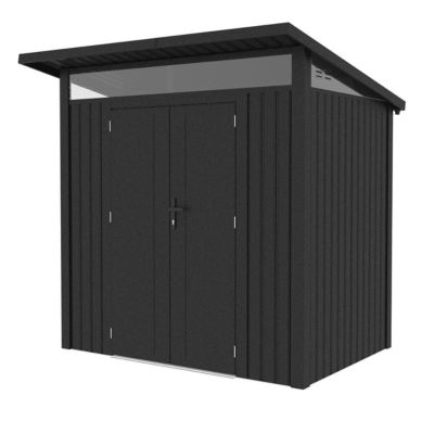 Abri de jardin moderne 3m2 Gris Anthracite monopente en acier galvanisé