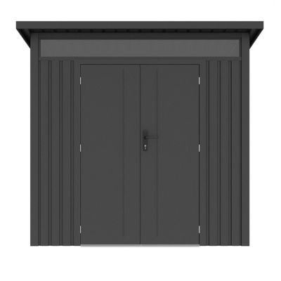 Abri de jardin moderne 4.37m2 Gris Anthracite monopente en acier galvanisé