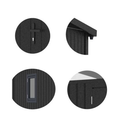 Abri de jardin moderne 4.37m2 Gris Anthracite monopente en acier galvanisé